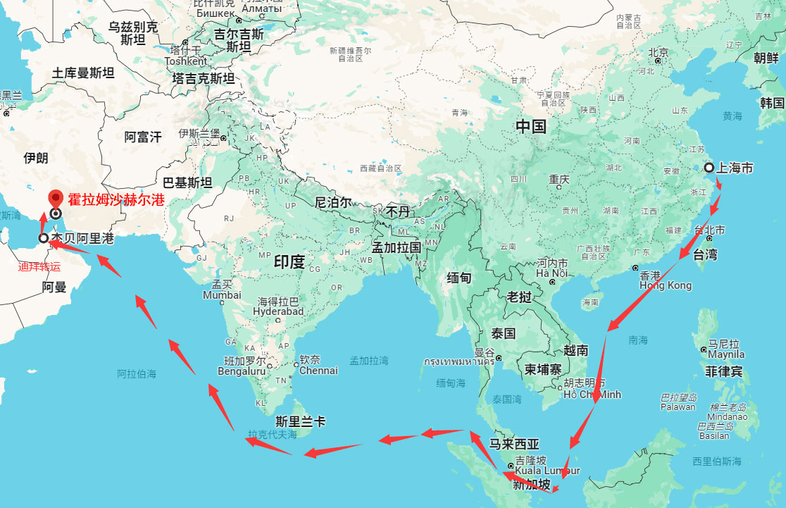 霍拉姆沙赫尔港地图